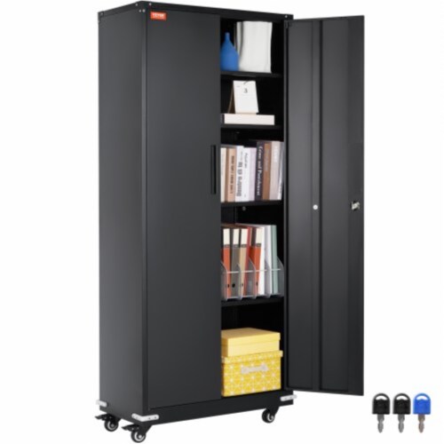 VEVOR Metal Storage Cabinet with Wheels 75 Locking Cabinet with