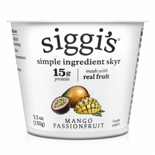 siggi’s Mango Passionfruit Icelandic-Style Lowfat Yogurt, 5.3 oz Perspective: front