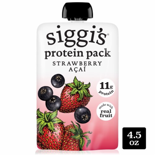 siggi's Reduced Fat Protein Pack, Strawberry Acai Yogurt Pouch Perspective: front