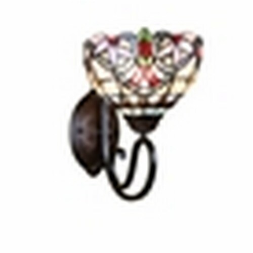 CHLOE Lighting GRENVILLE Victorian Tiffany-Style Blackish Bronze 1 Light Wall Sconce 8 Wide Perspective: front