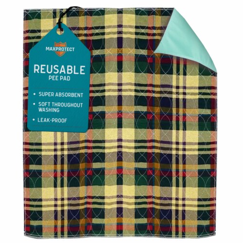 MaxProtect Tartan Plaid Reusable Pee Pads for Dogs, Training Underpads - 1 Pack, 18 x 24 Perspective: front