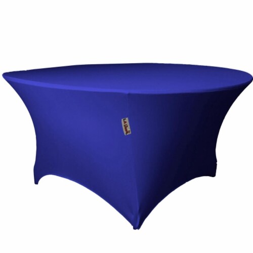 LA Linen TCSpandex60Rx30H-RoyalBlueX50 Round Spandex Tablecloth, Royal ...