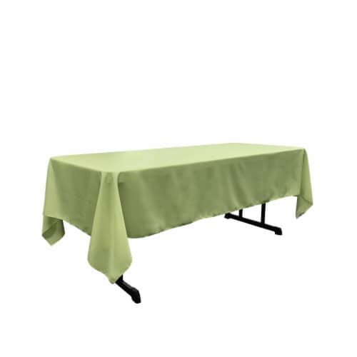LA Linen TCpop60x126-SageP19 Polyester Poplin Rectangular Tablecloth, Sage - 60 x 126 in. Perspective: front