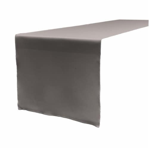 LA Linen TCpop14x108-GrayDrkP12 Polyester Poplin Table Runner, Dark Gray - 14 x 108 in. Perspective: front
