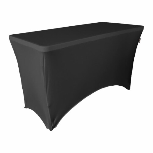 LA Linen TCSpandex48x24x30-BlackX24 Rectangular Spandex Tablecloth ...