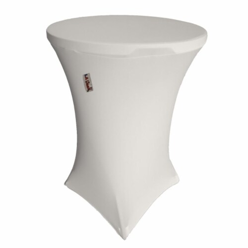 LA Linen TCSpandex32Rx42H-WhiteX11 Round Spandex Cover for Cocktail ...