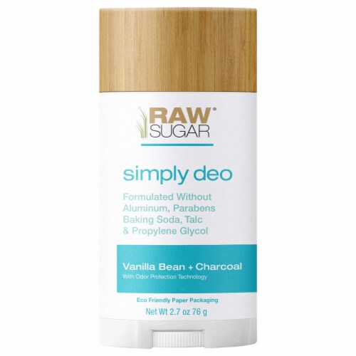 Raw Sugar® Deodorant Simlpy Deo Vanilla Bean Charcoal Stick Perspective: front