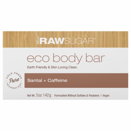Raw Sugar® Eco Bar Soap - Santal + Caffeine Perspective: front