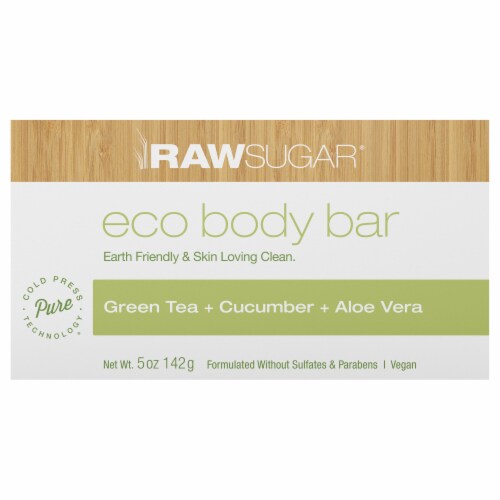 Raw Sugar® Eco Bar Soap - Green Tea + Cucumber + Aloe Vera Perspective: front