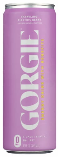 Gorgie™ Sparkling Electric Berry Energy Drink Can Perspective: front