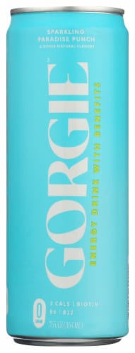 Gorgie™ Sparkling Paradise Punch Energy Drink Can Perspective: front