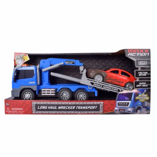 Sunny Days Maxx Action Long Hauler Wrecker with Car Perspective: front
