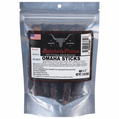 Butcher's Prime Omaha Sticks Dog Treats Perspective: front