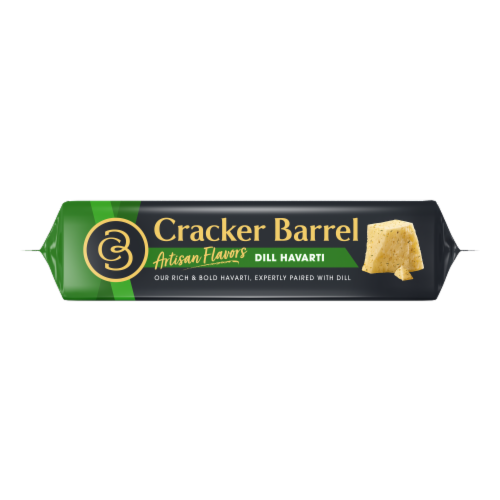 Cracker Barrel Artisan Flavors Dill Havarti Block Cheese Perspective: front