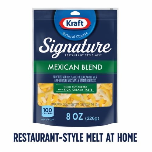 Kraft Signature Restaurant Style Melt Mexican Blend Cheese 8 oz Perspective: front