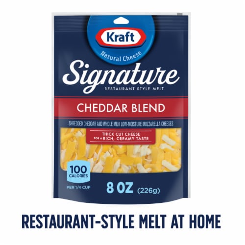 Kraft Signature Restaurant Style Melt Cheddar Blend Cheese 8 oz Perspective: front