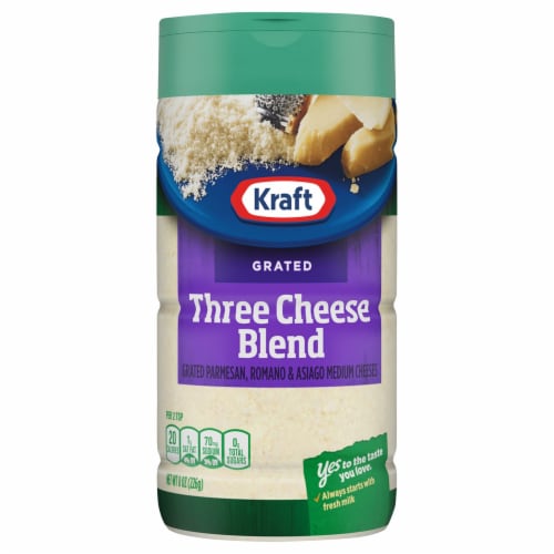 Kraft Three Cheese Blend Grated Cheese Perspective: front