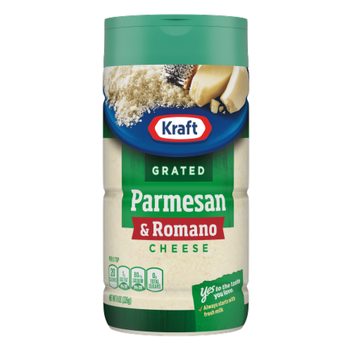 Kraft Grated Parmesan & Romano Cheese Shaker Bottle Perspective: front