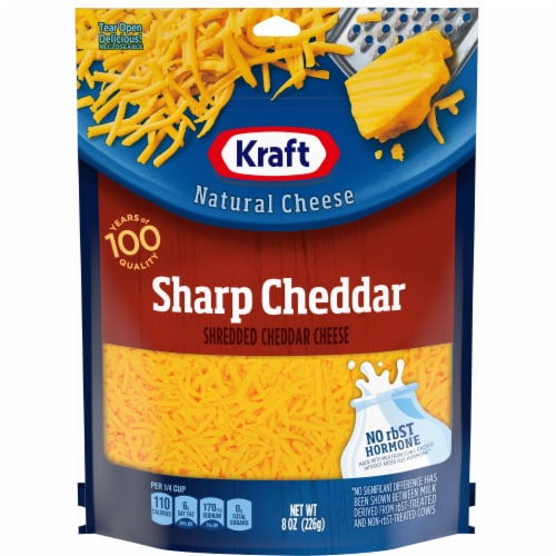 Kraft Sharp Cheddar Shredded Cheese Bag Perspective: front