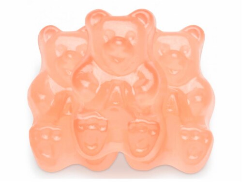 Beulah's Grapefruit Pink Gummy Bears Bulk Candy Perspective: front