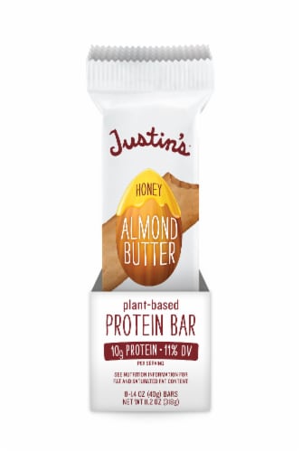 Justin's Honey Almond Butter Protein Bars Perspective: front