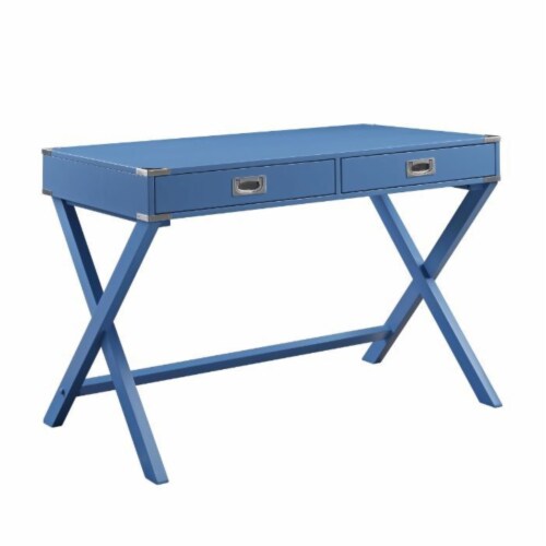 Writing Desk, Blue Finish Perspective: front