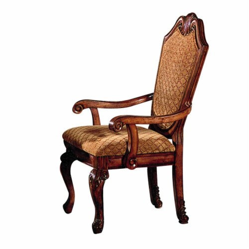 04078A Arm Chair (Set-2) - Fabric & Cherry Perspective: front