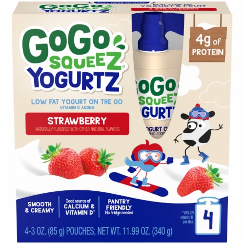 GoGo Squeez® Yogurtz Strawberry Squeeze Yogurt Pouches Perspective: front