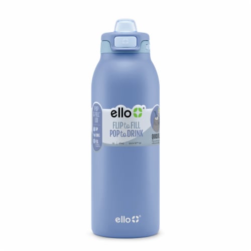 Ello® Pop & Fill Stainless Steel Water Bottle - Raincloud Perspective: front
