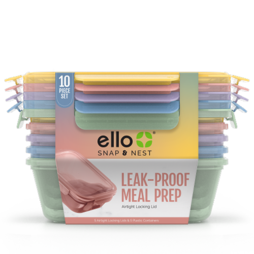 Ello® Snap & Nest Leak Proof Meal Prep Set Perspective: front