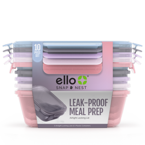 Ello® Snap & Nest Leak Proof Meal Prep Set Perspective: front
