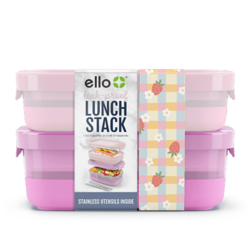 Ello® Plastic Lunch Stack Perspective: front