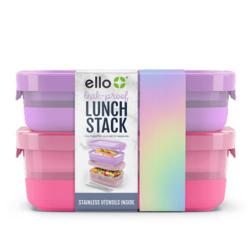 Ello® Plastic Lunch Stack Perspective: front