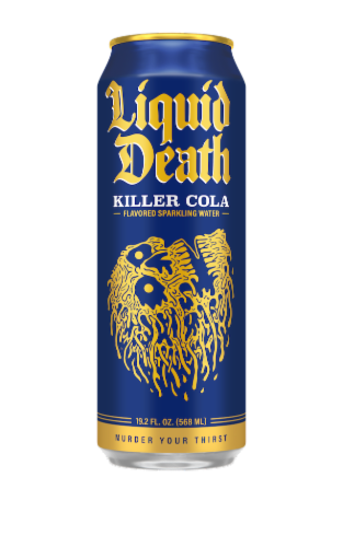 Liquid Death Killer Cola Killer Colaed Sparkling Water Cans Perspective: front