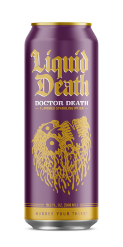 Liquid Death Doctor Death Doctor Deathed Sparkling Water Cans Perspective: front