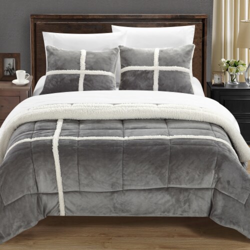  Utopia Bedding Micromink Sherpa Fleece Queen Comforter