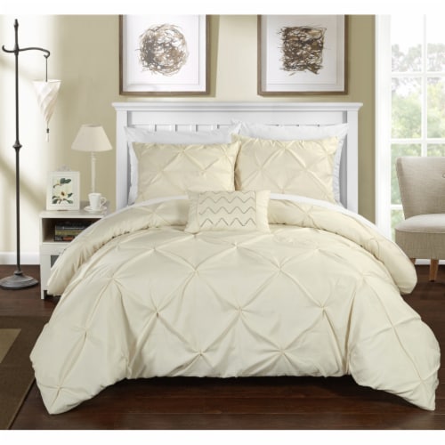 Pleated Duvet Set Cream –