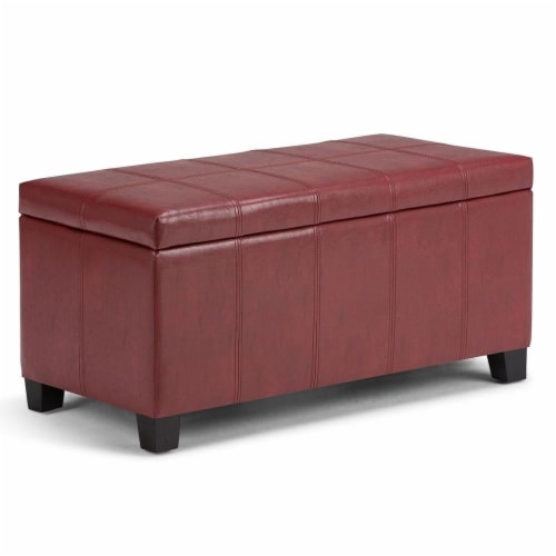 Leather look clearance storage ottoman