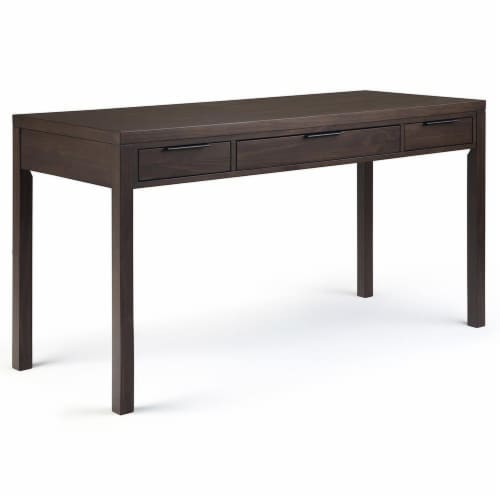 Simpli Home Hollander Desk Solid Wood 60 Inch Office Desk With Drawers Modern Design Walnut B 1 unit Gerbes Super Markets