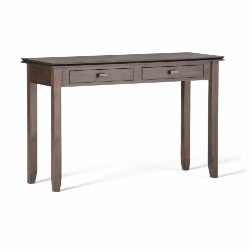 Simpli Home Artisan Wood 46  Transitional Console Sofa Table in Russet Brown Perspective: front