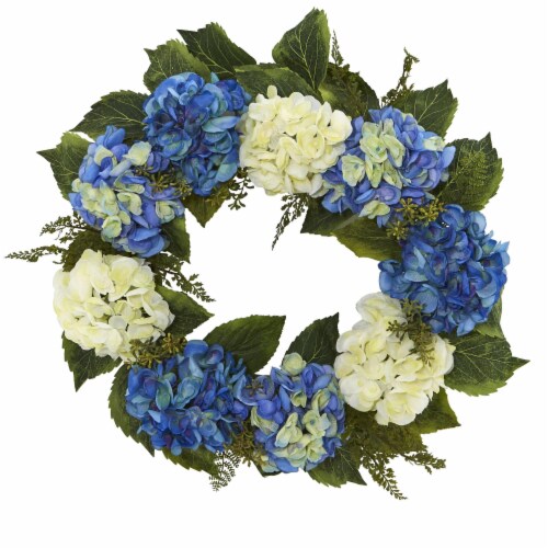 Nearly Natural 4223 24 in. Hydrangea Wreath Perspective: front