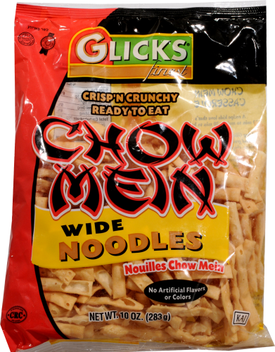Glicks Chow Mein Wide Noodles Perspective: front