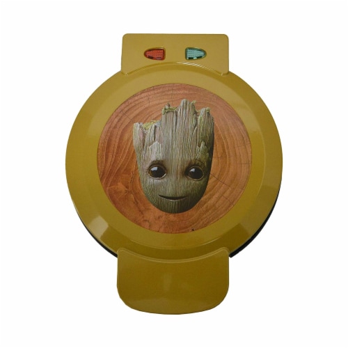 Uncanny Brands Marvel Groot Waffle Maker- I Am Groot On Your Waffles- Waffle Iron Perspective: front
