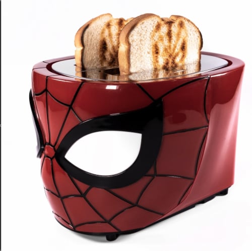 Uncanny Brands Marvel’s Spider-Man Deluxe Toaster – Toasts Spidey’s Mask On Your Bread Perspective: front
