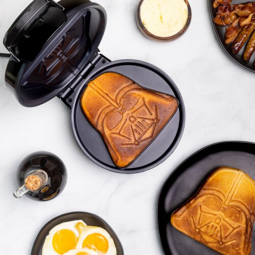 Uncanny Brands Darth Vader Waffle Maker- The Sith Lord On Your Waffles- Waffle Iron Perspective: front