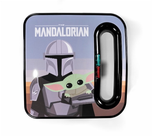 Uncanny Brands The Mandalorian Grilled Cheese Maker-- Baby Yoda and Mando Sandwich Perspective: front