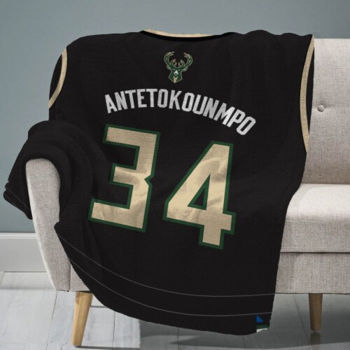 Sleep Squad Milwaukee Bucks Giannis Antetokounmpo 60” x 80” Raschel Plush Blanket Perspective: front