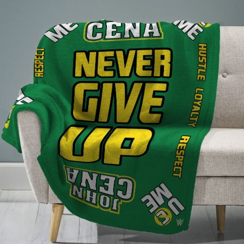 Sleep Squad WWE John Cena 60” x 80” Raschel Plush Throw Perspective: front