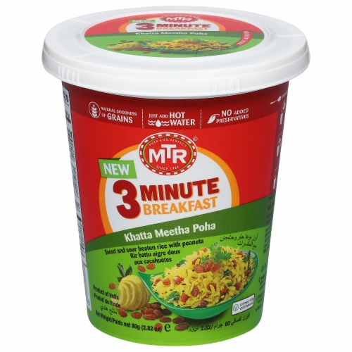 MTR Khatta Meetha Poha Breakfast in a Cup Perspective: front