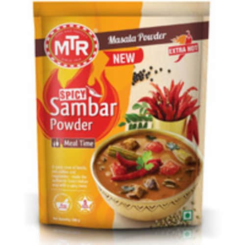 MTR Spicy Sambar Powder Extra Hot - 100 Gm (3.52 Oz) Perspective: front